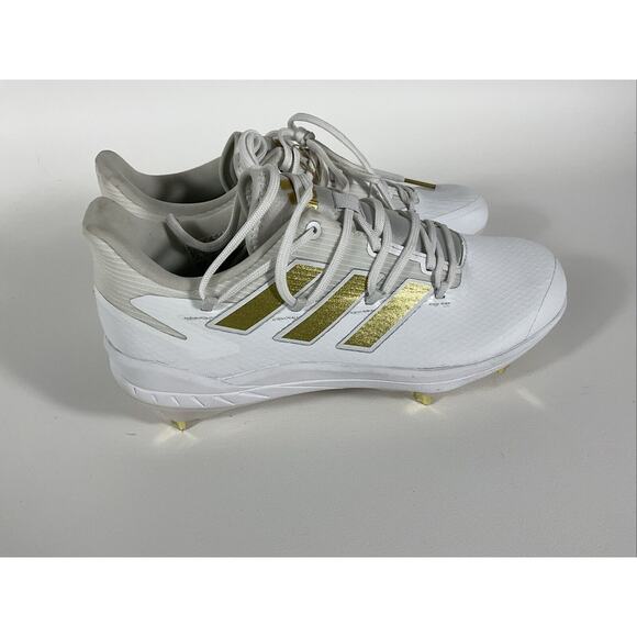 Size 7.5 Men's adidas Adizero Afterburner 8 White Gold Baseball Cleats H00972 - Picture 7 of 9